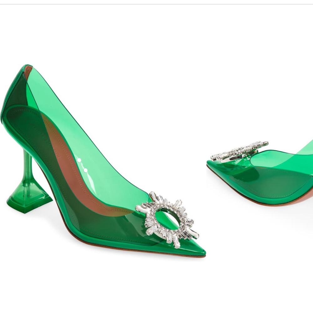 Amina Muaddi Begum Glass Pointed Toe Pump, NWT, Get before Christmas!!!